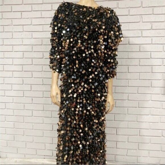 ASOS Edition Sequin Drape Sleeve Maxi Dress ‎ Size 2Glam Evening Gown ✨